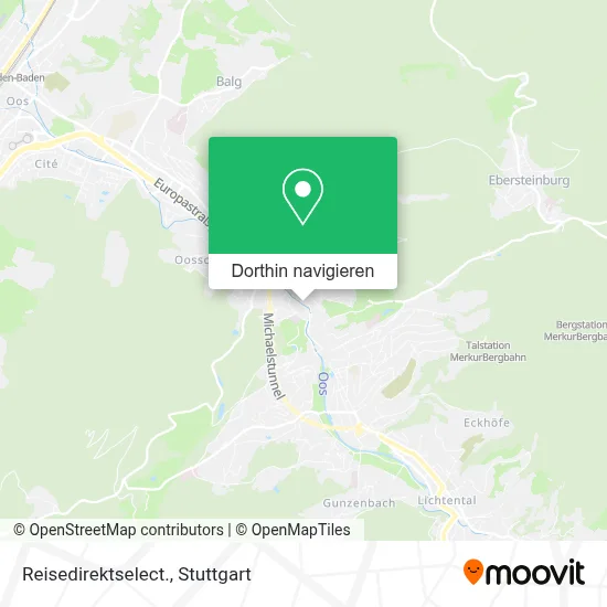 Reisedirektselect. Karte