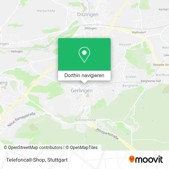 Telefoncall-Shop Karte