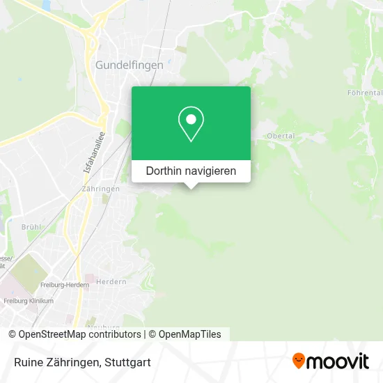 Ruine Zähringen Karte
