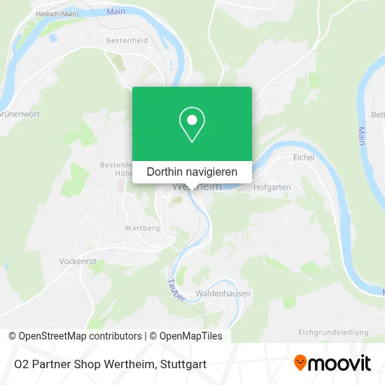 O2 Partner Shop Wertheim Karte