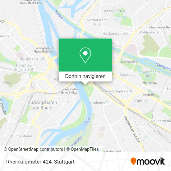 Rheinkilometer 424 Karte