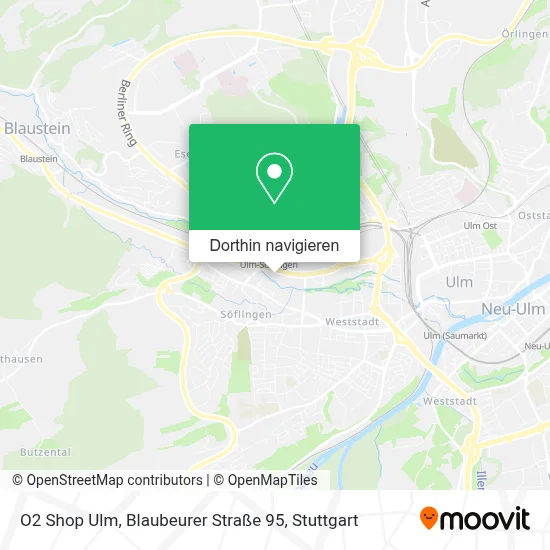 O2 Shop Ulm, Blaubeurer Straße 95 Karte