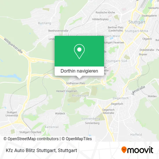 Kfz Auto Blitz Stuttgart Karte