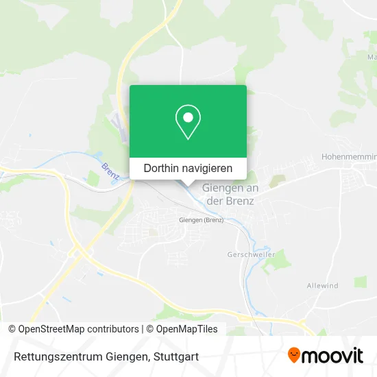 Rettungszentrum Giengen Karte