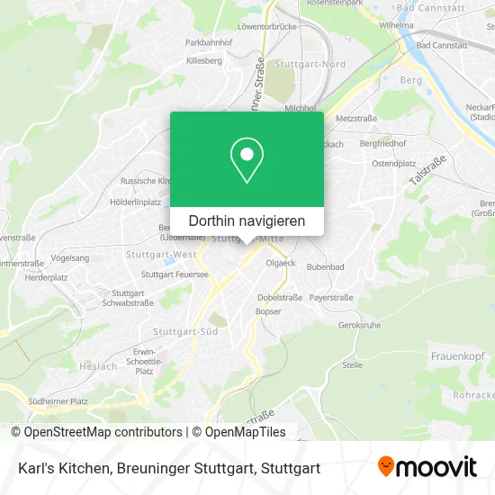 Karl's Kitchen, Breuninger Stuttgart Karte