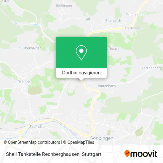 Shell Tankstelle Rechberghausen Karte