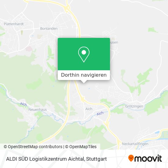 ALDI SÜD Logistikzentrum Aichtal Karte