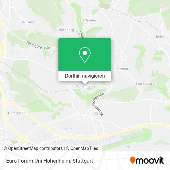 Euro Forum Uni Hohenheim Karte