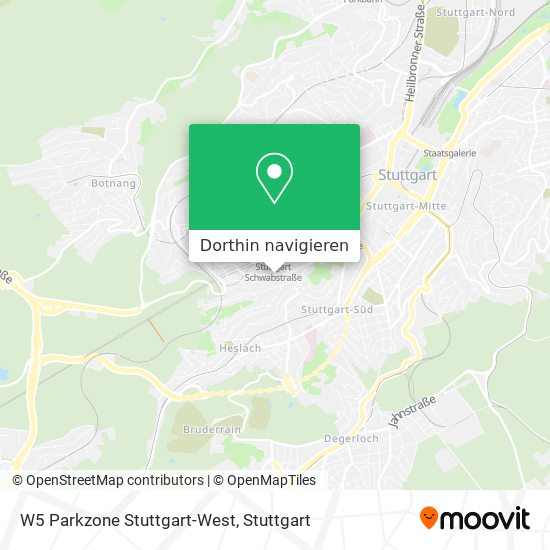 W5 Parkzone Stuttgart-West Karte