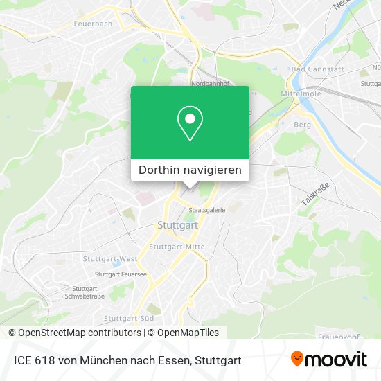 ICE 618 von München nach Essen Karte