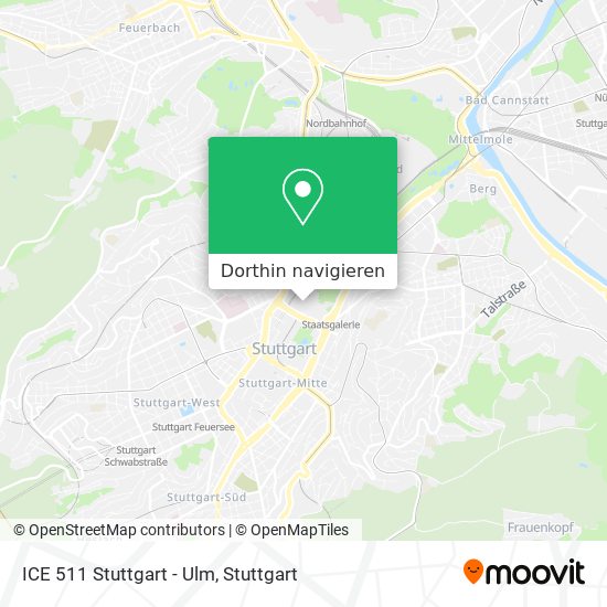 ICE 511 Stuttgart - Ulm Karte