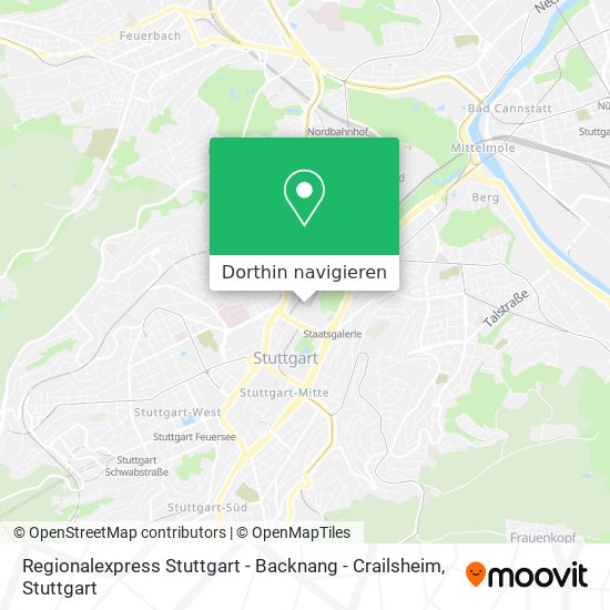 Regionalexpress Stuttgart - Backnang - Crailsheim Karte