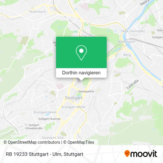 RB 19233 Stuttgart - Ulm Karte