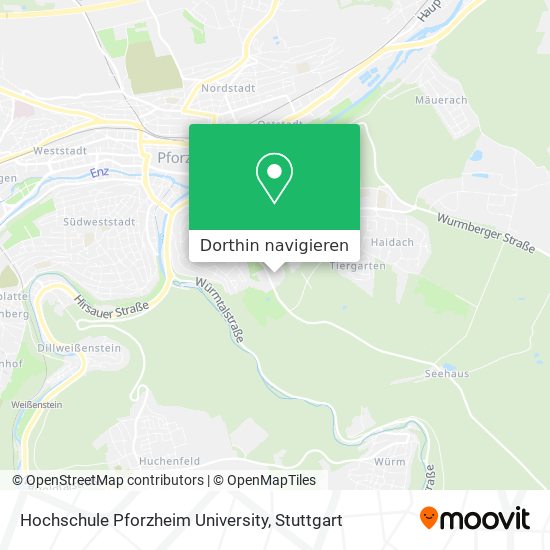 Hochschule Pforzheim University Karte