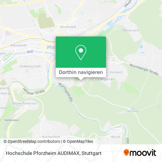 Hochschule Pforzheim AUDIMAX Karte
