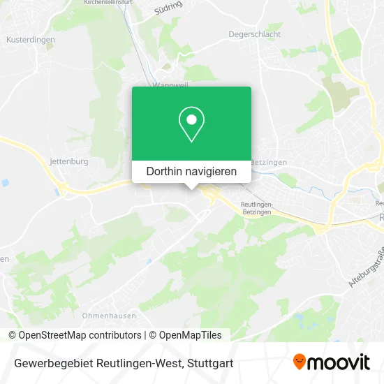 Gewerbegebiet Reutlingen-West Karte