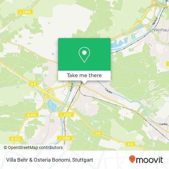 Villa Behr & Osteria Bonomi, Behrstraße 90 73240 Wendlingen am Neckar Karte