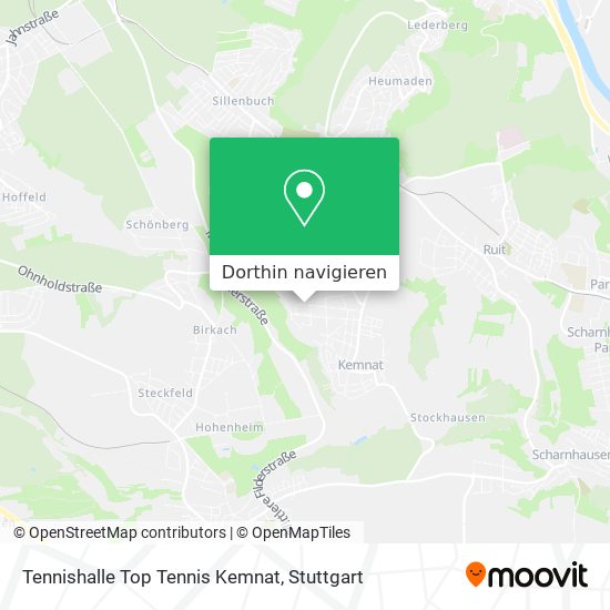 Tennishalle Top Tennis Kemnat Karte