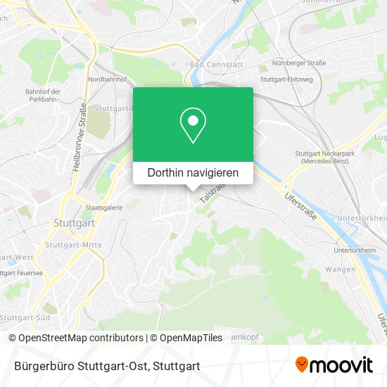 Bürgerbüro Stuttgart-Ost Karte