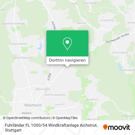 Fuhrländer FL 1000 / 54 Windkraftanlage Aichstrut Karte