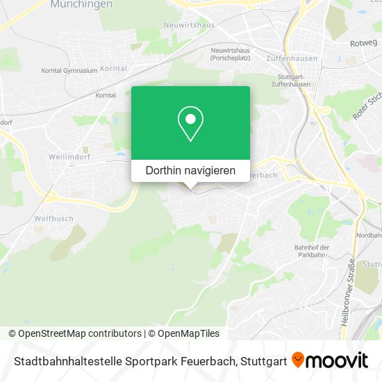 Stadtbahnhaltestelle Sportpark Feuerbach Karte