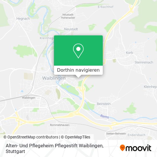 Alten- Und Pflegeheim Pflegestift Waiblingen Karte