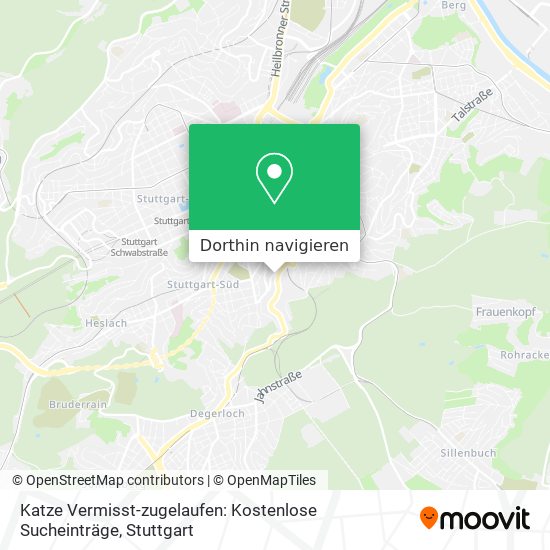 Katze Vermisst-zugelaufen: Kostenlose Sucheinträge Karte