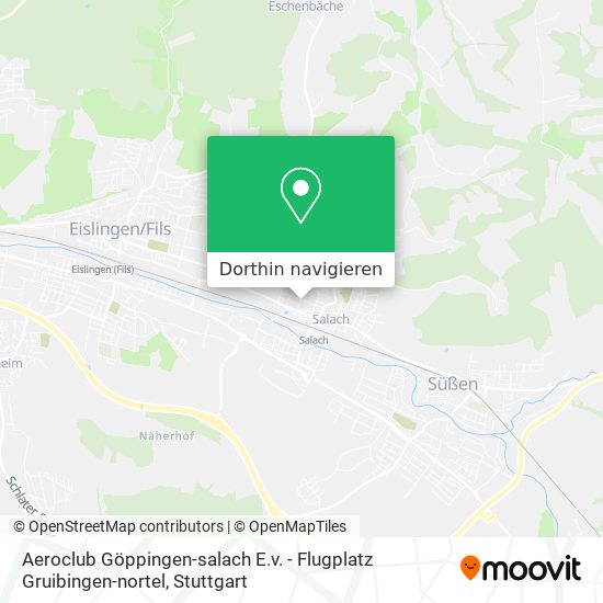 Aeroclub Göppingen-salach E.v. - Flugplatz Gruibingen-nortel Karte