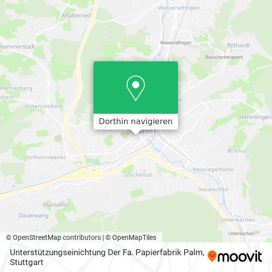 Unterstützungseinichtung Der Fa. Papierfabrik Palm Karte