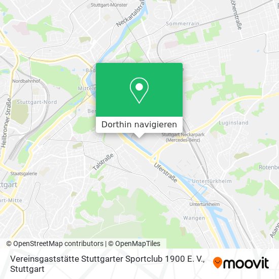 Vereinsgaststätte Stuttgarter Sportclub 1900 E. V. Karte
