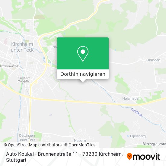 Auto Koukal - Brunnenstraße 11 - 73230 Kirchheim Karte