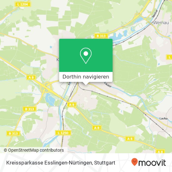 Kreissparkasse Esslingen-Nürtingen Karte