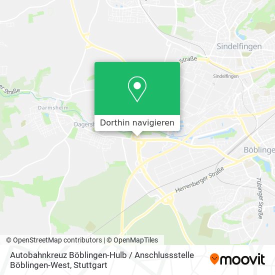 Autobahnkreuz Böblingen-Hulb / Anschlussstelle Böblingen-West Karte