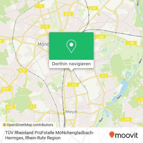 TÜV Rheinland PrüFstelle MöNchengladbach-Hermges Karte