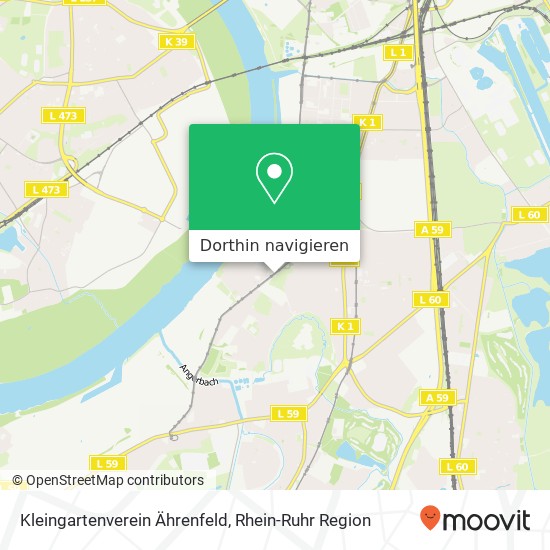 Kleingartenverein Ährenfeld Karte