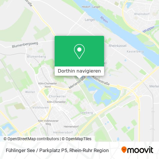 Fühlinger See / Parkplatz P5 Karte