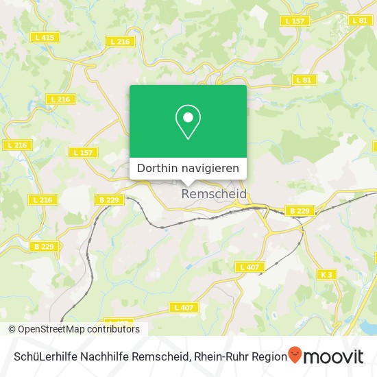 SchüLerhilfe Nachhilfe Remscheid Karte