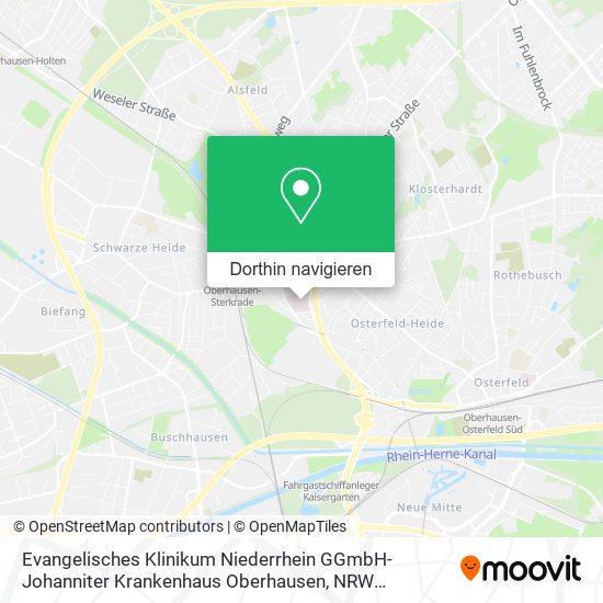Evangelisches Klinikum Niederrhein GGmbH-Johanniter Krankenhaus Oberhausen Karte