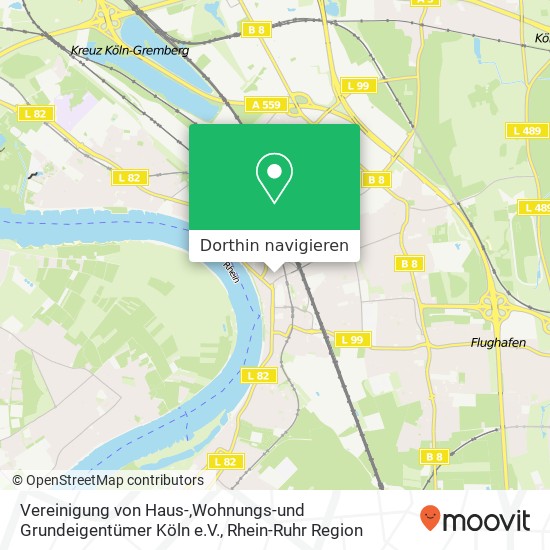 Vereinigung von Haus-,Wohnungs-und Grundeigentümer Köln e.V. Karte