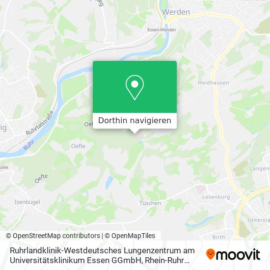 Ruhrlandklinik-Westdeutsches Lungenzentrum am Universitätsklinikum Essen GGmbH Karte