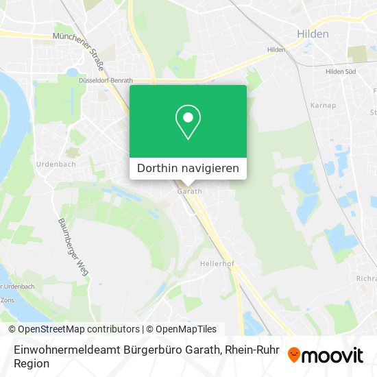 Einwohnermeldeamt Bürgerbüro Garath Karte