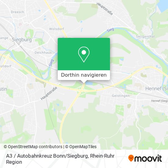 A3 / Autobahnkreuz Bonn / Siegburg Karte