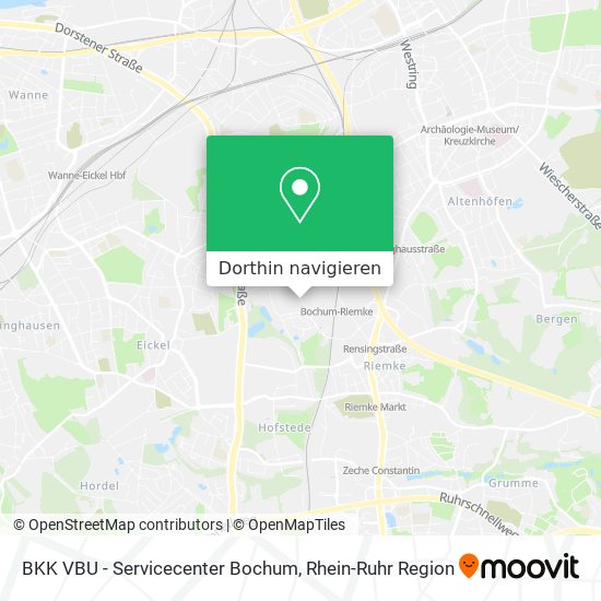 BKK VBU - Servicecenter Bochum Karte