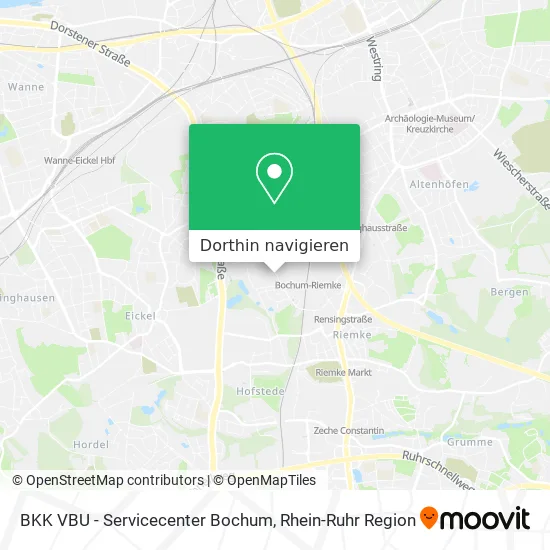 BKK VBU - Servicecenter Bochum Karte
