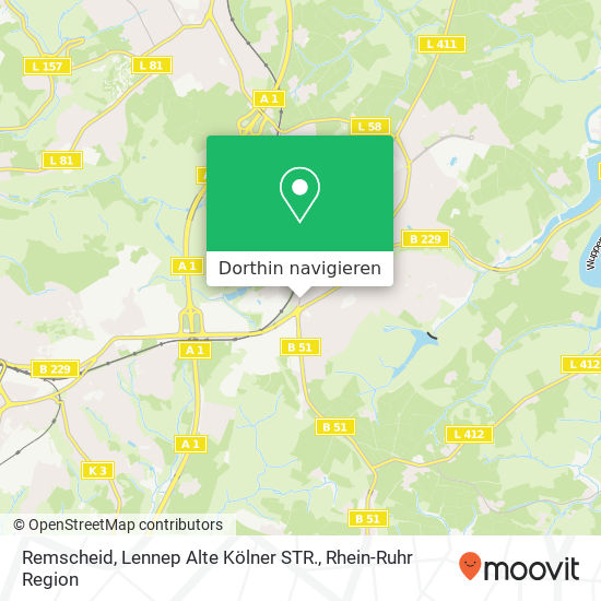 Remscheid, Lennep Alte Kölner STR. Karte