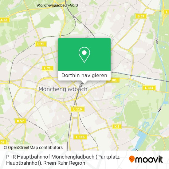 P+R Hauptbahnhof Mönchengladbach (Parkplatz Hauptbahnhof) Karte