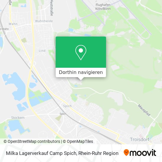 Milka Lagerverkauf Camp Spich Karte