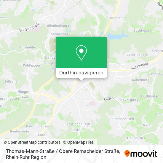 Thomas-Mann-Straße / Obere Remscheider Straße Karte