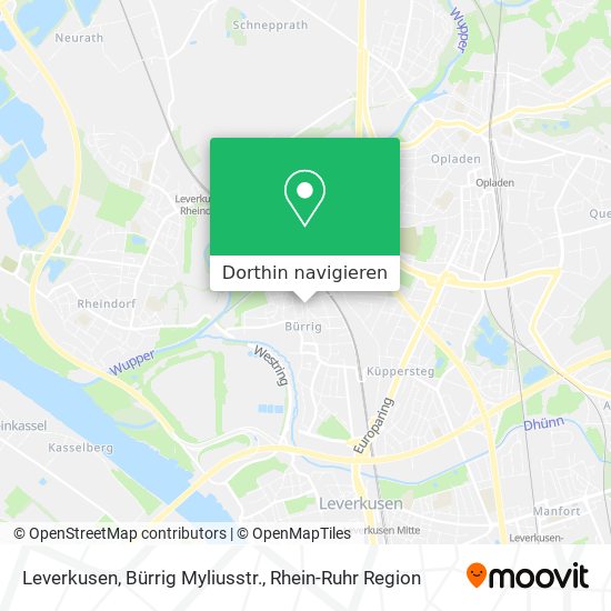 Leverkusen, Bürrig Myliusstr. Karte