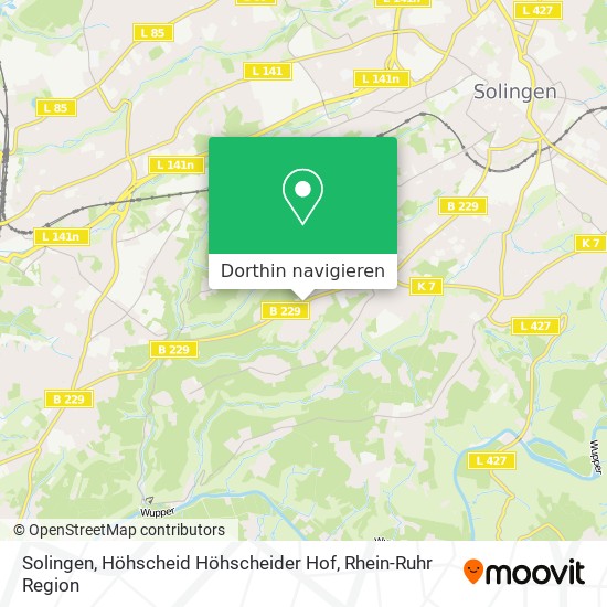 Solingen, Höhscheid Höhscheider Hof Karte